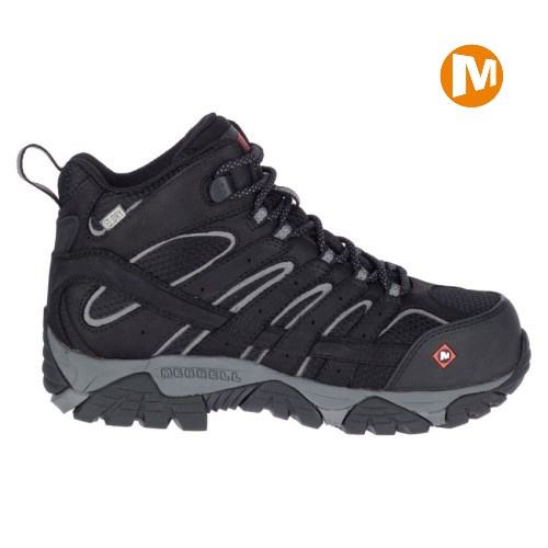 Dámské Pracovní Boty Merrell Moab Vertex Mid Waterproof Comp Toe Černé (CZ. OHLMF)